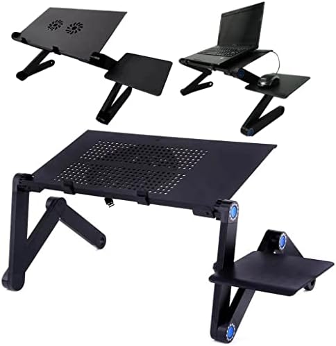 ZHAOOLEI COOLING FAN נייד שולחן נייד שולחנות מחשב מתכווננים מתכווננים מתכווננים מעמד שולחן מיטה טלוויזיה עם כרית