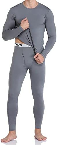 תחתונים תרמיים של Weerti לגברים ג'והנסים ארוכים עם שכבת בסיס מרופדת בגיזה מוגדרת למזג אוויר קר
