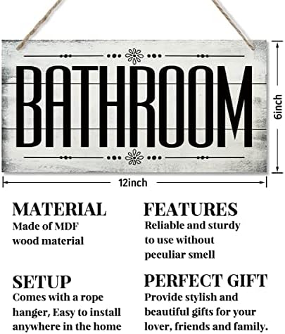 שלט עיצוב עץ אמבטיה, שלטי אמבטיה מעץ, שלט אמנות קיר עץ מודפס, שלט כפרי באמבטיה, שלט עץ תלוי דקורטיבי, כפרי