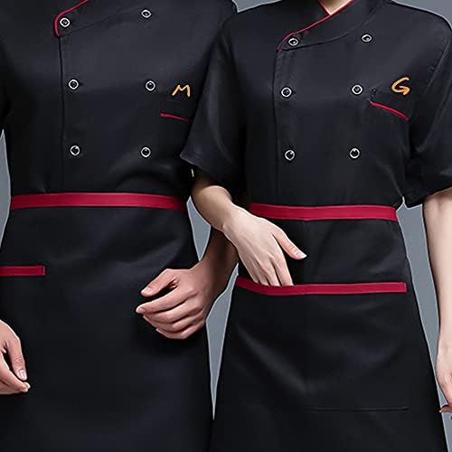 מעיל שף מותאם אישית של איירון -איירקטי חולצת שף רקומה שף שרוול קצר ז'קט מסעדת מטבח שף מדים לנשים