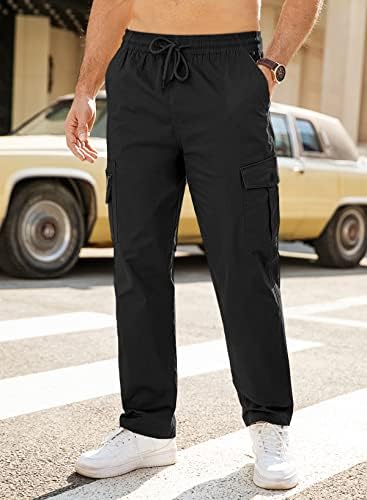 מכנסי מטען מזדמנים של JMierr - מכנסי צ'ינו מכנסיים כותנה מטיילים אלסטיים מכנסי טרנינג ספורטיבית