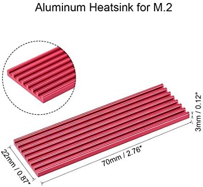uxcell aluminum clevink ערכת 70x22x3mm שחור עם שתי רפידות תרמיות סיליקון עבור M.2, עבור 2280 SSD