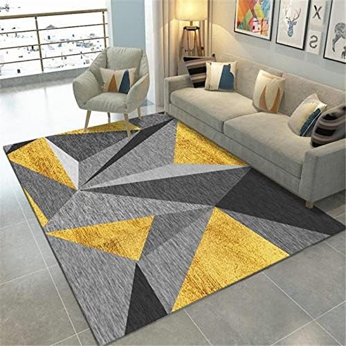 פולדה צהוב גיאומטרי שטיח סלון חדר שינה החלקה שטיח מטבח מרפסת דלת מחצלת