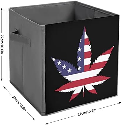 דגל עשב ארהב דגל אחסון מתקפל פחי יסודות קוביות אחסון בדים קופסאות מארגנים עם ידיות