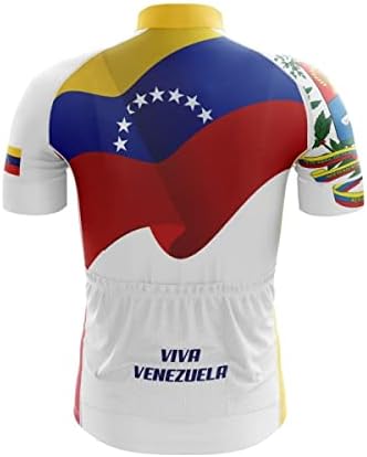 צוות החברה החיצונית של הר ייל וונצואלה מנופף בגאווה בגאון לבן שרוול רכיבה על שרוול רכיבה על אופניים & ביב סט