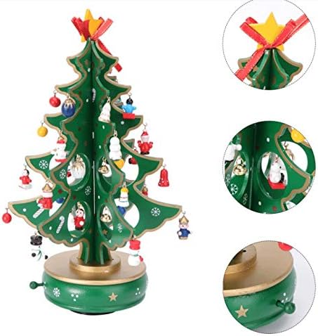 Ylyajy Hemu Box Music Box עץ חג המולד עיצוב שעון קופסא מוסיקה קלאסית