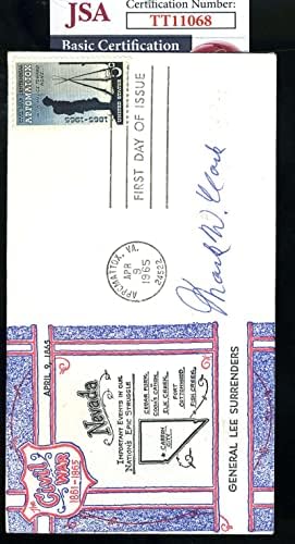 הגנרל מארק קלארק JSA COA יד חתום על חתימת מטמון FDC משנת 1965