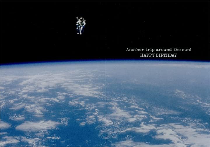 Avanti Press Astronaut צף בחלל אמריקה אוסף כרטיס יום הולדת הומוריסטי / מצחיק
