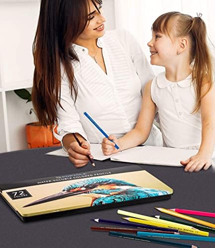עפרונות בצבע פופיולה, 72 עפרונות צבעי מים מקצועיים צבעוניים לילדים, ציוד אמנות למבוגרים, אידיאלי