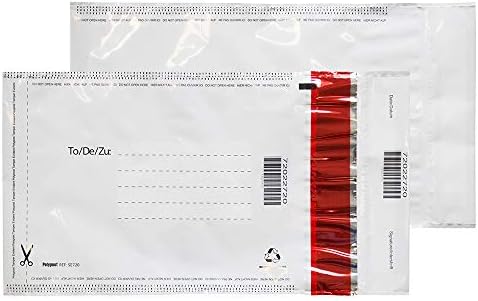 בלייק אריזה טהורה ג5 + 260 איקס 165 מ מ פוליפוסט אבטחה ניילון דיוור שקיות לבן - חבילה של 100
