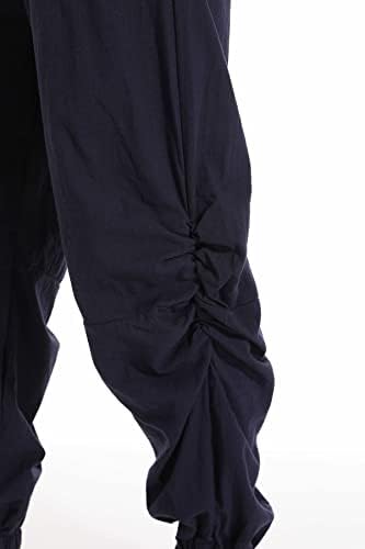 Clanmilums Mens כותנה כותנה מכנסי מכה מכנסיים מותניים אלסטיים ג'וג'ר ג'וג'ה יוגה מכנס