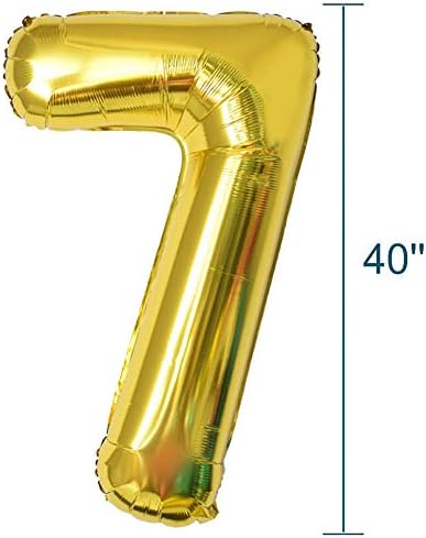 FVVIIA 40 אינץ 'מספר זהב מספר בלון נייר כסף גדול בלוני הליום מפלגת יום הולדת יום הולדת לקישוטים