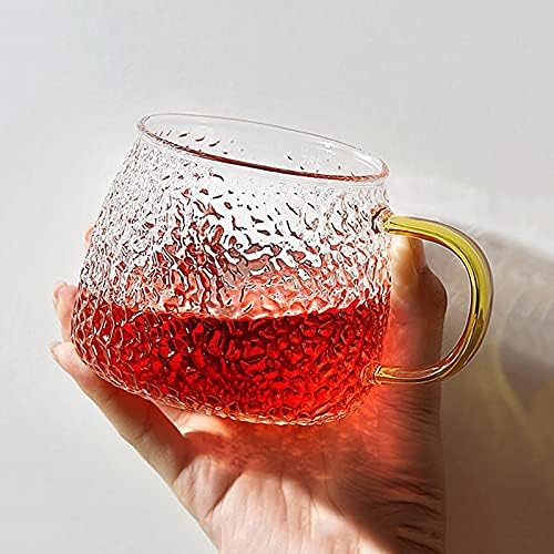 Dodouna דפוס פטיש יצירתי זכוכית זכוכית זכוכית עמידה בפני חום קומקום שתייה משקה ידית זהב כוס ארוחת בוקר