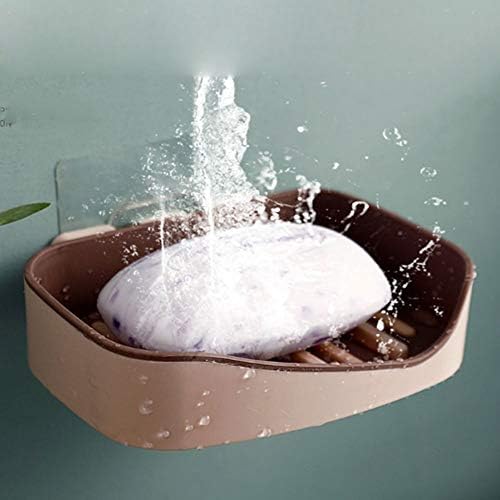 מתלה סבון BKDFD ללא קידוח קיר רכוב על שכבה כפולה מחזיק סבון סבון סבון צלחת אביזרי אמבטיה אביזרי
