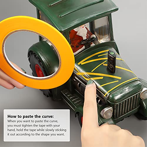 Zonon 4 Rolls Tape Line Line Line קלטת מיסוך רכב לרכב DIY מייצר צבע אוטומטי קווים דקים קלטת נייר