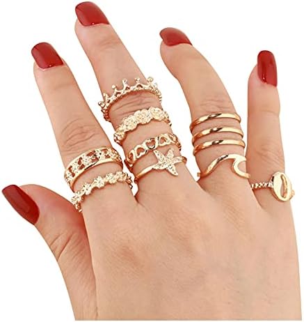 2023 צורות טבעת חדשות תכשיטי אופנה שונים סט פס פסוויטל גיאומטריה נשי אביזרת טבעת נשי להקת נשים