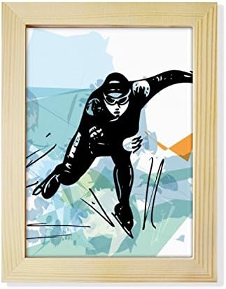 Diythinker Sport Sport Speed ​​החלקה על ספורטאים גברים שולחן עבודה מעטר מסגרת תמונה תצוגת ציור אמנות
