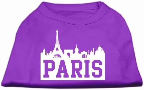 Mirage Pet Paris Skyline Screen Mance חולצת הדפס סגול xxxl
