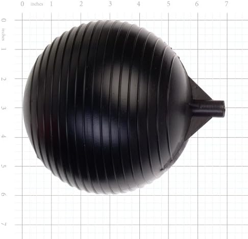 קריק שסתום פף06 פוליאתילן כדור לצוף כדור, 6 קוטר, 6 אורך, 1/4 חוט נשי, שחור