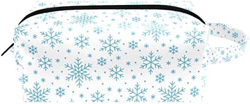 מתנות tbouobt לגברים שקיות איפור נשים שקיות קוסמטיקה קטנות, פתיתי שלג כחול חג המולד