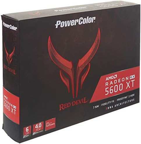 PowerColor אדום השטן AMD Radeon RX 5600 XT 6GB AXRX 5600XT 6GBD6-3DHE/OC