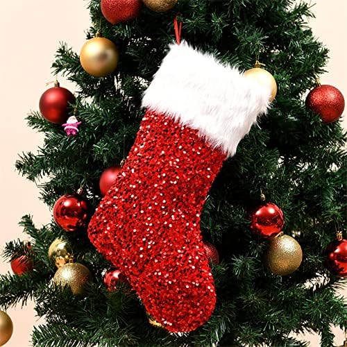 1M7707 עץ חג מולד חדש עץ עץ עץ עץ עץ סנטה גרב גרב סריגה קטיפה שקיות סוכריות מתנות
