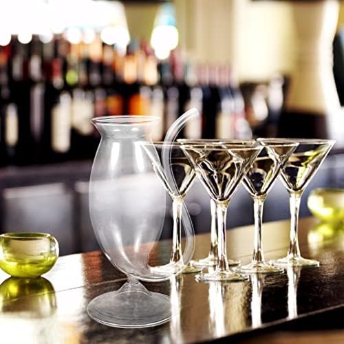 קוקטייל זכוכית כוס קש מרטיני: שתיית כוס יין לוגמת כוס משקה קש בורוסיליקט גביע מיץ זכוכית 190 מל קוקטייל ברור
