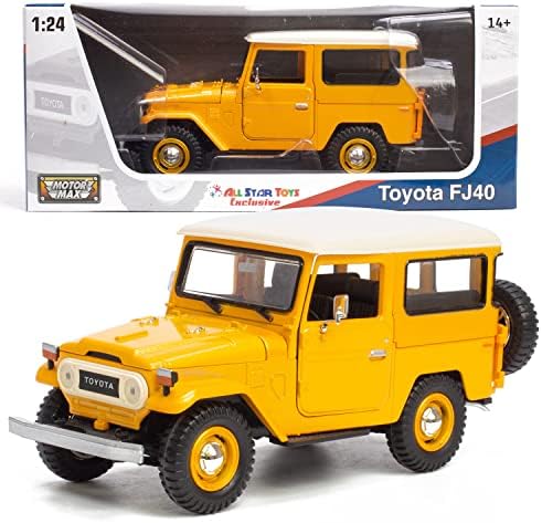 Toyota Land Cruiser FJ40 צהוב 1/24 דגם Diecast מאת Motormax 79323 All Star Toys בלעדי FJ J40