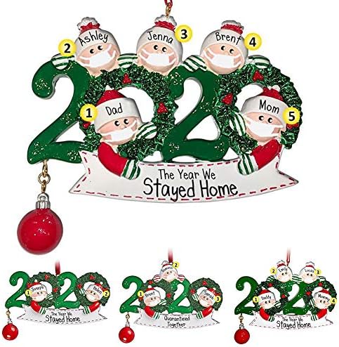 DiscoundStore145 2020 קישוטים לחג המולד שלג איש משפחתי כדור DIY שם כתיבת קישוט חג מולד 5 אנשים