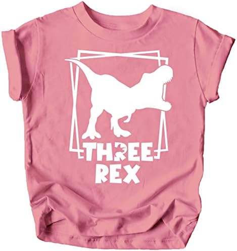 שלוש דינוזאור T-Rex Dinosaur Three T-Rex חולצות יום הולדת שלישי לתינוק פעוטות ונעורים נערים ונערות