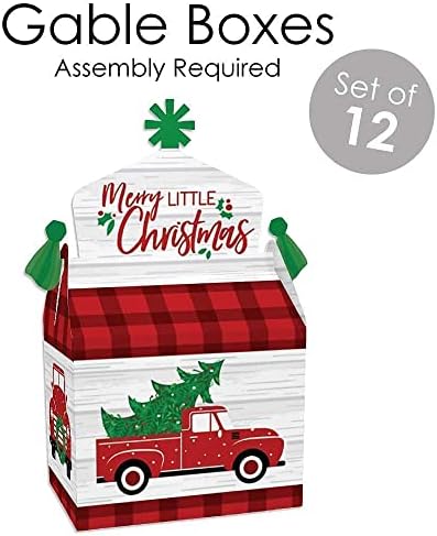 נקודה גדולה של אושר עץ חג מולד קטן ושחוך - משאית אדומה ומסיבת חג המולד למסיבת חג המולד לטובת מסיבות מסיבות - קופסאות