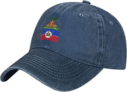 כובע בייסבול סמל הדגל האיטי כובע בייסבול קאובוי מתכוונן לגברים כובע משאיות נשים