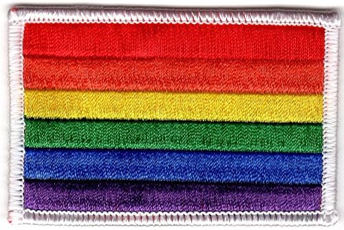 דגל LGBTQ טלאי רקום גבול לבן - חבילה 5