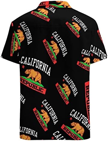 קליפורניה רפובליקה גברים של חולצות קצר שרוול צווארון גרפי טיז כפתור למטה חוף חולצות