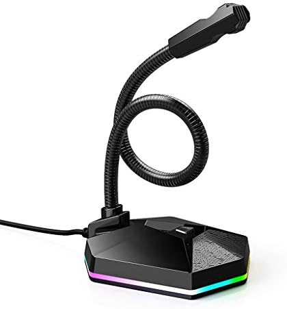 מיקרופון שולחן עבודה קיבולי מיקרופון יו אס בי הפחתת רעש מחשב מיקרופון עם אור אפקט למשחקים הזרמה​​