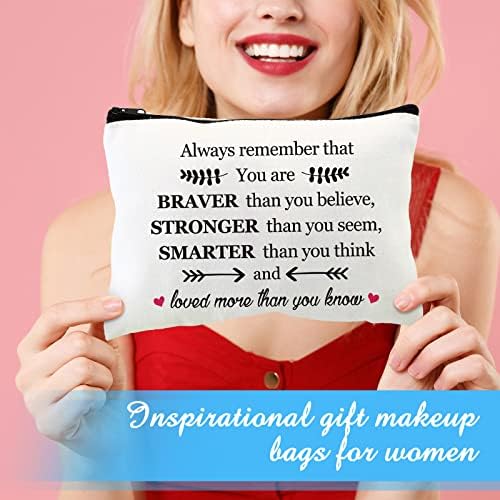 14 קטעים מתנות מעוררות השראה לנשים תיקי איפור חיוביים תמיד זכור שאתה אמיץ יותר ממה שאתה חושב עידוד מתנות חברות