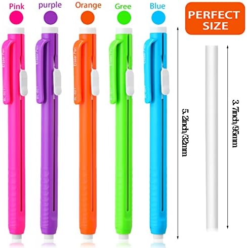 עיפרון לחץ מחק נשלף מכאני עט מחק ירוק כחול כתום סגול ורוד צבע פלסטיק גומי אסתטי מחקי עבור בית