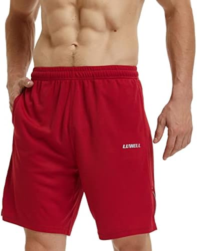 Luwell Pro 7 מכנסיים קצרים עם כיסים עם כיסים מהירות יבש נושם מכנסי כושר פעילים לאימון, אימונים,