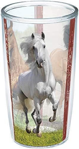סוסים מפעילים TERVIS תוצרת ארהב כוס נסיעה מבודדת כפולה עם כוס כוס שומר על שתייה קרה וחמה, 24oz - ללא מכסה,