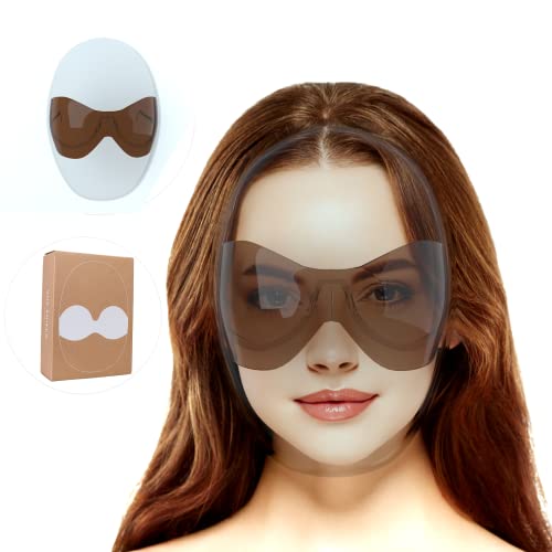 מגני פנים בטיחותיים עם משקפיים חומים מסגרות מגנים מפנים מלאים של מגן אולטרה-ערמומי להגן על עיניים,