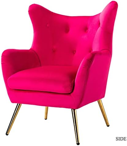קטיפה מבטא כיסא, מודרני כנף זרוע כיסא עם מתכת זהב רגליים, קטיפה מצויץ מרופד ספה אחת כיסא לסלון