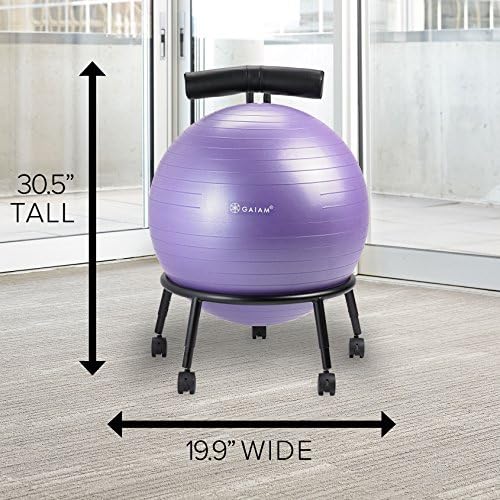 כיסא כדור איזון בהתאמה אישית של GAIAM - כיסא שולחן כתיבה מתכווננת של כדור כדורי כדורים לבית או למשרד