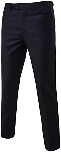 Maiyifu-GJ לגברים מסוגננים דק רזה מכנסיים צבע אחיד בצבע סקיני חליפת נוחות מכנסיים נוחות קלה משקל קל משקל