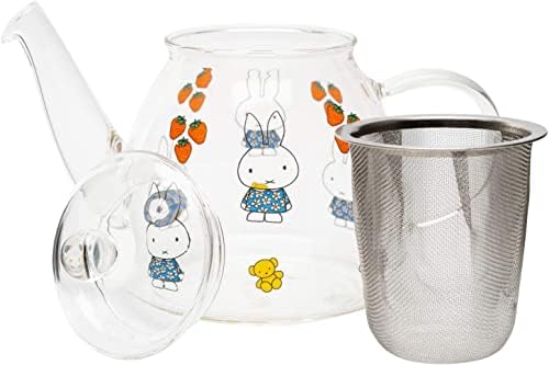 חברת Koji 407914 Miffy Glass, עמידה בחום, שקופה, 16.9 פלורידה, מסננת תה, Miffy ותות
