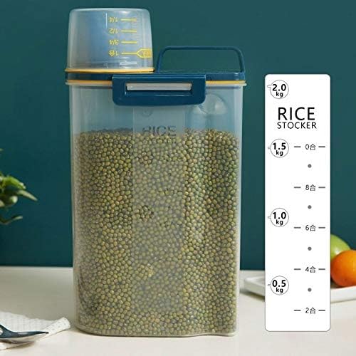 בית מזון אחסון אורז דלי מטבח פלסטיק דגנים חרקים הוכחה אחסון תיבת אטום לחות הוכחה אחסון טנק ארגונית