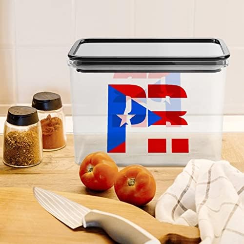 פורטו ריקני דגל אחסון קופסא פלסטיק מזון ארגונית מיכל מיכלי עם מכסה למטבח