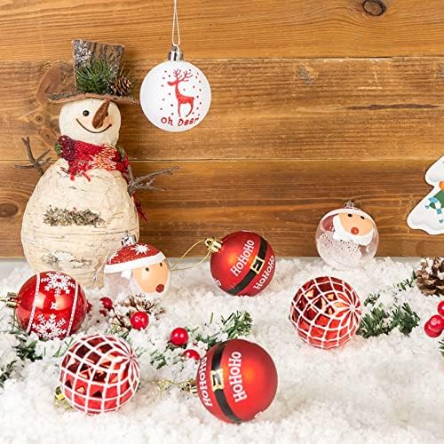 AMS 2.36 /20CT כדור חג מולד סעיף סנטה ציור עדין ועץ נוצץ עץ נוצץ קישוטים לקישוטים בקישוטים באידיאל לחג