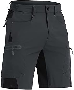 מכנסיים קצרים טיולים של גברים קריסלי קל משקל מכנסיים קצרים מטען יבש מהיר עם 5 כיסים