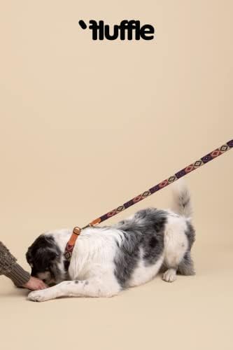 צווארון כלבי כותנה טהור פליפה, צווארון כלב רך עור אמיתי וכותנה, מתכוונן לכלבים קטנים בינוניים גדולים,