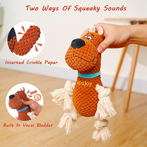 צעצועי כלבים של Napojoy, צעצועים לעיסת כלבים לעיסות אגרסיביות גזעים גדולים, צעצועים כלבים ממולאים לשעמום עם נייר